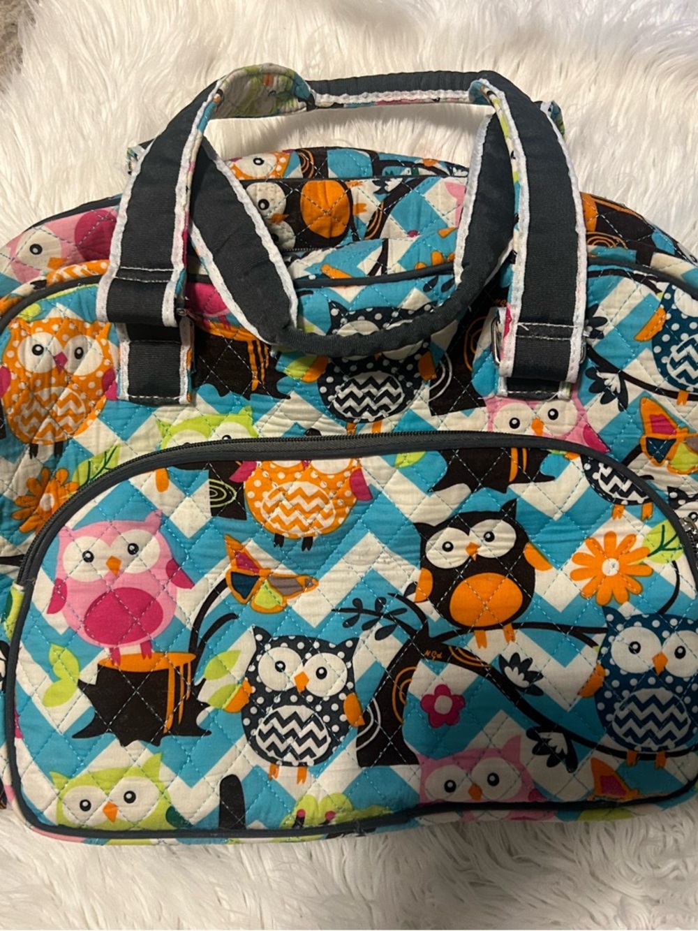 Quilted Owl N Gil Boutique Travel Tote baby bag - Multi Color